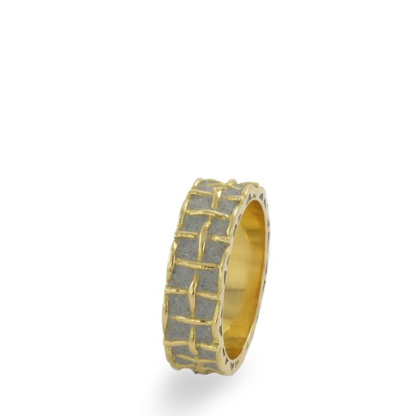 Anneau Béton Or Jaune 2 rangs
