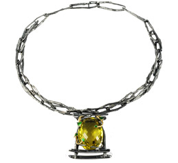 Laurence and Philippe Ratinaud necklace Dame Glasting, citrine lemon
